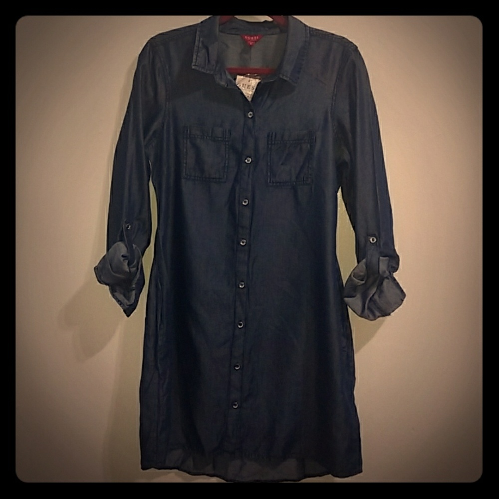 GUESS Taryn Chambray Shirtdress